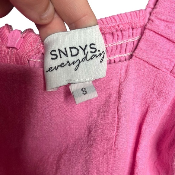 SNDYS Revolve Tuscany Dress in Bubblegum Puff Sleeves Size Small - Picture 3 of 7